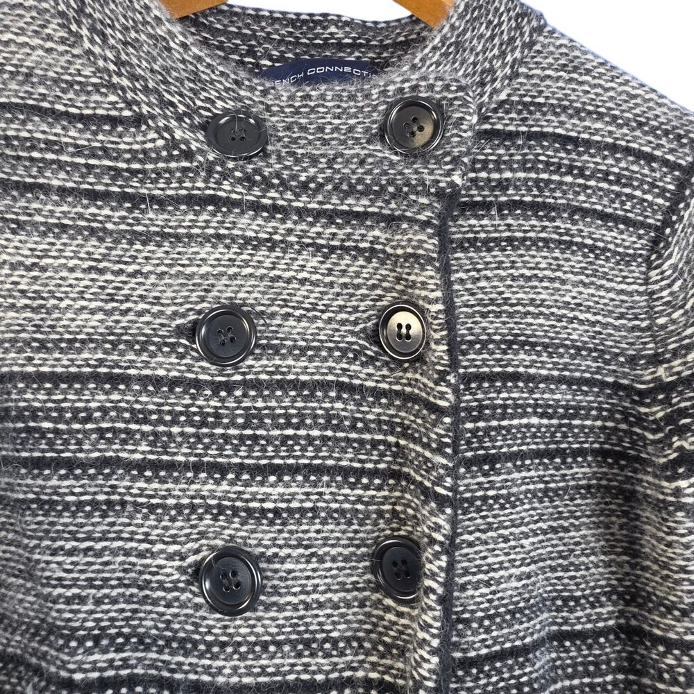 VTG French Connection Sweater Coat Medium Lambswool Angora Knit Cardigan Y2K - Picture 3 of 11
